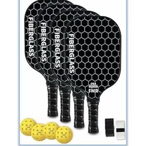 Feel My Rhythm Pickleball Paddles Set of 2 with 4 BallsUSAPA Approved Fiberglass